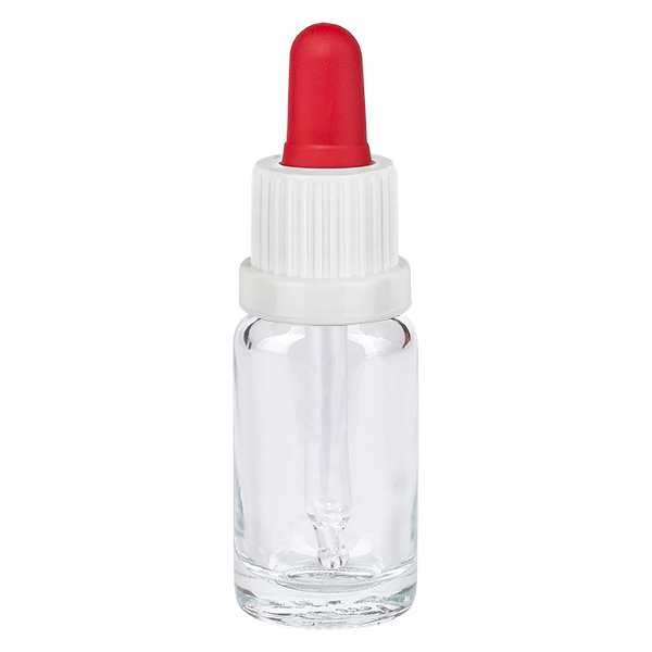 10 ml pipettflaska vit/röd med säkerhetslock ClearLine UT18/1