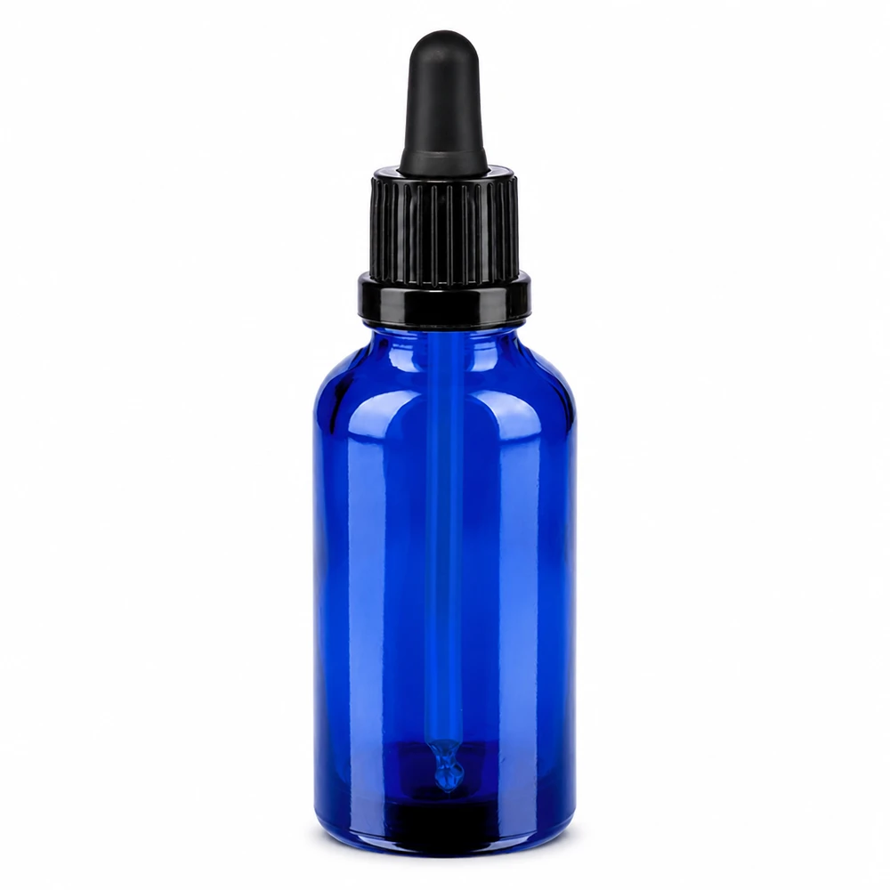 30 ml pipettflaska av blått glas med svart lock OV BlueLine UT18/30
