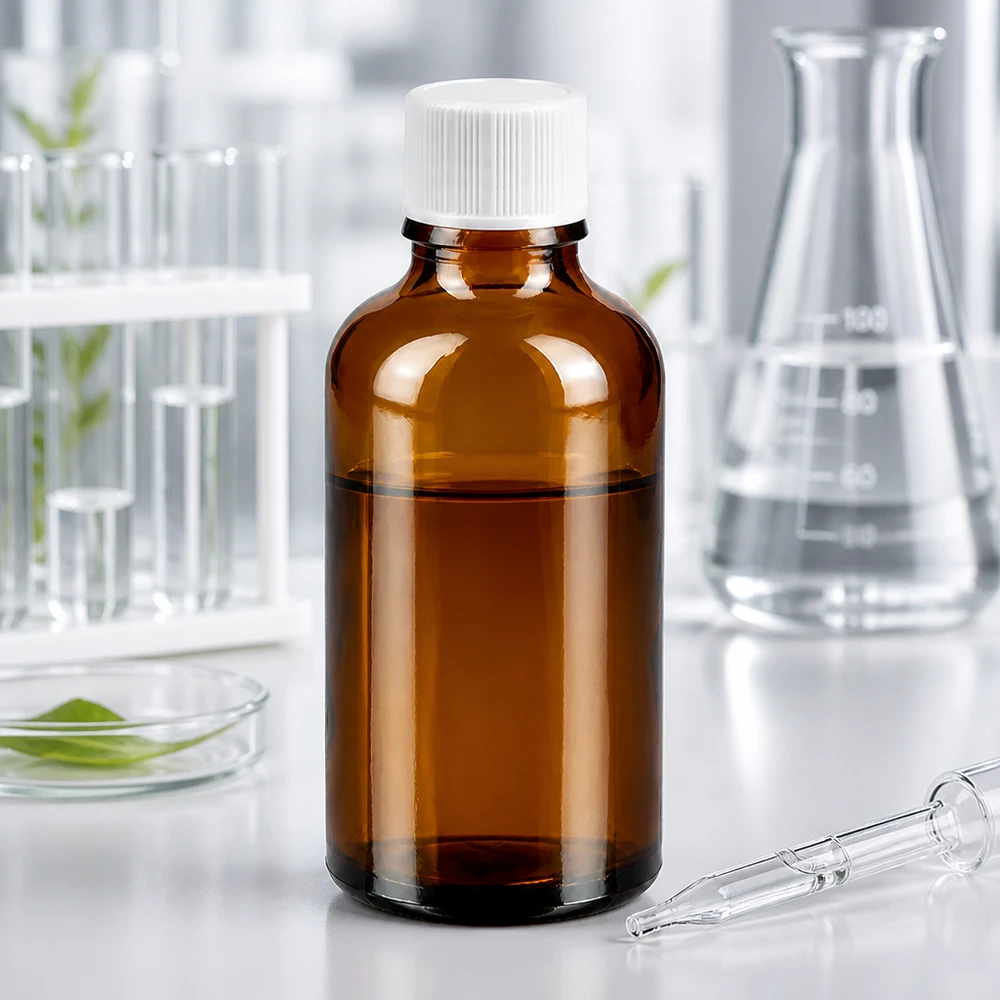 50 ml bärnstensfärgad glasflaska med pipett för exakt dosering av tinkturer och flytande beredningar
