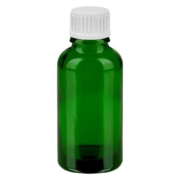 30ml Droppflaska 0,9mm vit standardförslutning GreenL. UT18/30
