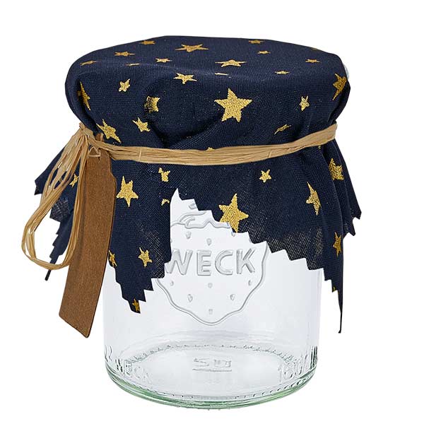 Smyckesöverdrag i tyg blått med stjärnor 15cm kvadrat