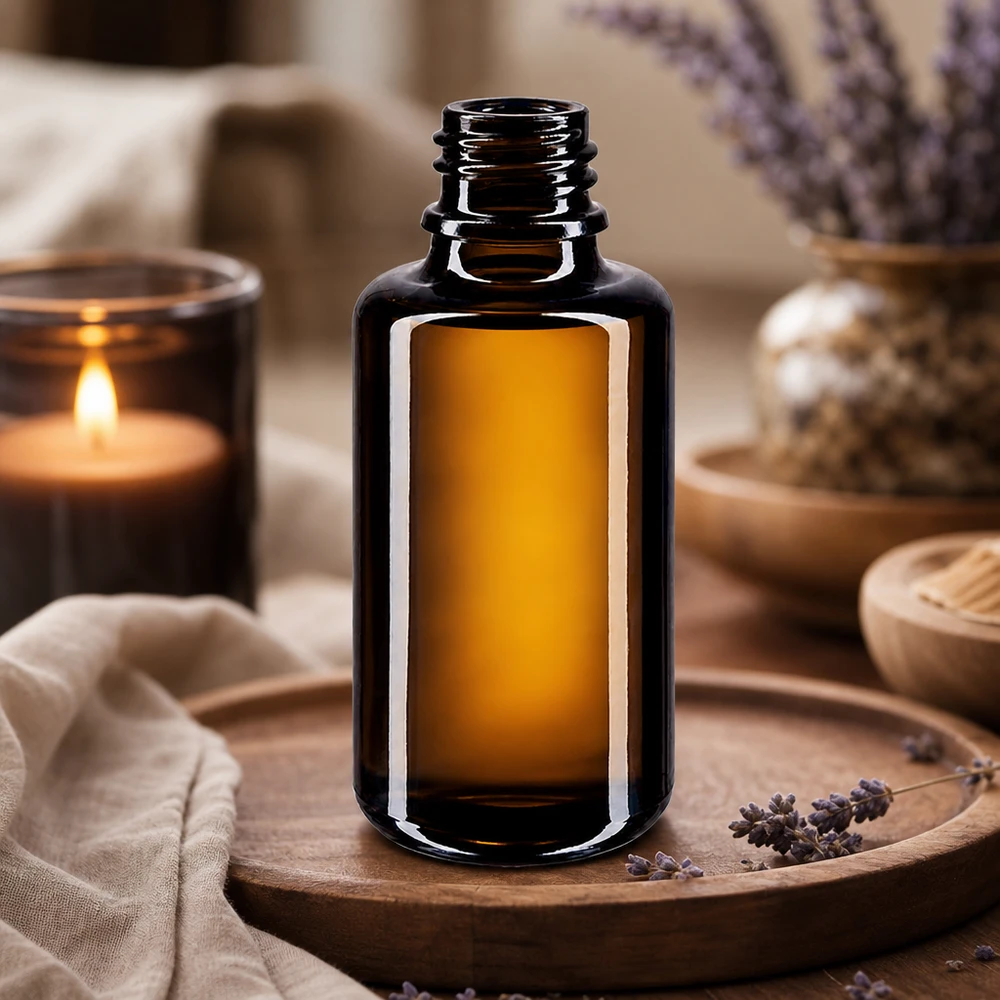 Violett glasflaska 30ml DIN 18 (Mironglas) Orion 30 ml droppflaska i violett glas med praktisk dropplock för enkel applicering