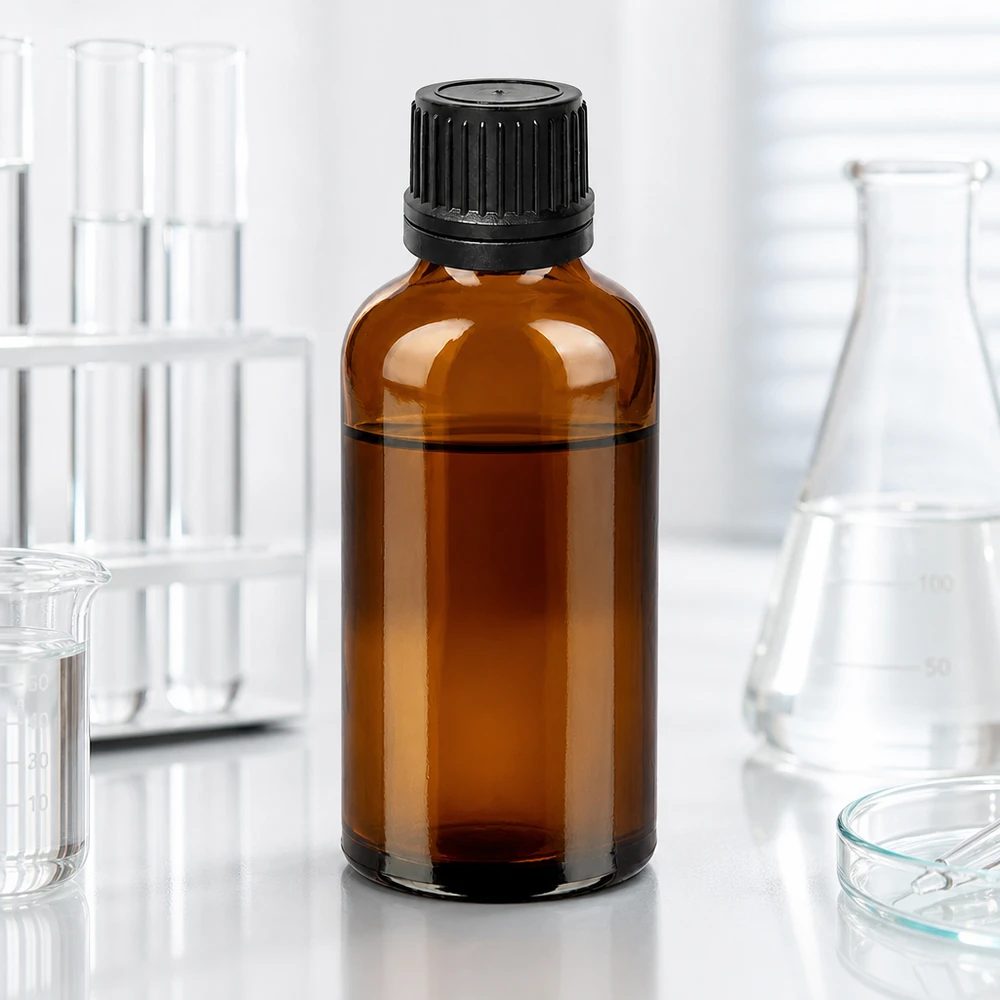 50ml Droppflaska 1mm svart med säkerhetsförslutning BrownLine UT18/50 BrownLine droppflaska 50 ml med svart lock - idealisk för laboratorier och apotek