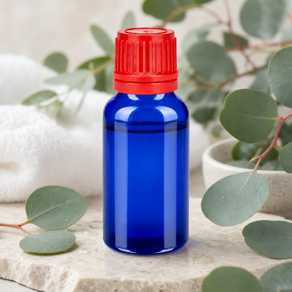 20ml flaska 11mm skruvkork röd sabotagesäker kapsyl BlueLine UT18/20 20 ml flaska av högkvalitativt borosilikatglas med praktiskt rött dropplock