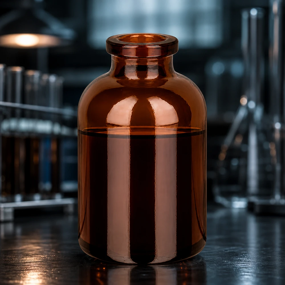 Injektionsflaska av bärnstensfärgat glas 30ml Medizinische Glasflasche bernsteinfarben 30ml zur sicheren Lagerung lichtempfindlicher Substanzen