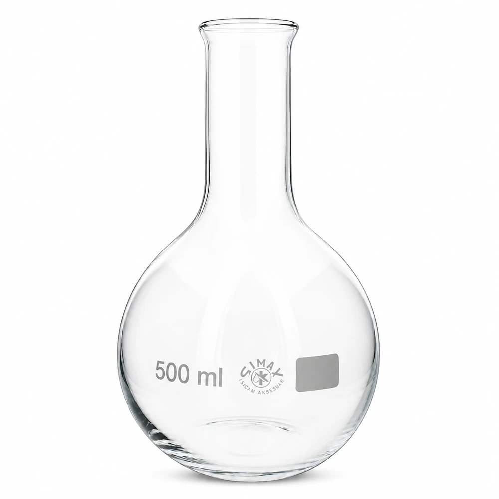 Stående kolv 500ml smal hals Laboratoriekolv 500ml med smal hals och rund botten för exakta mätningar