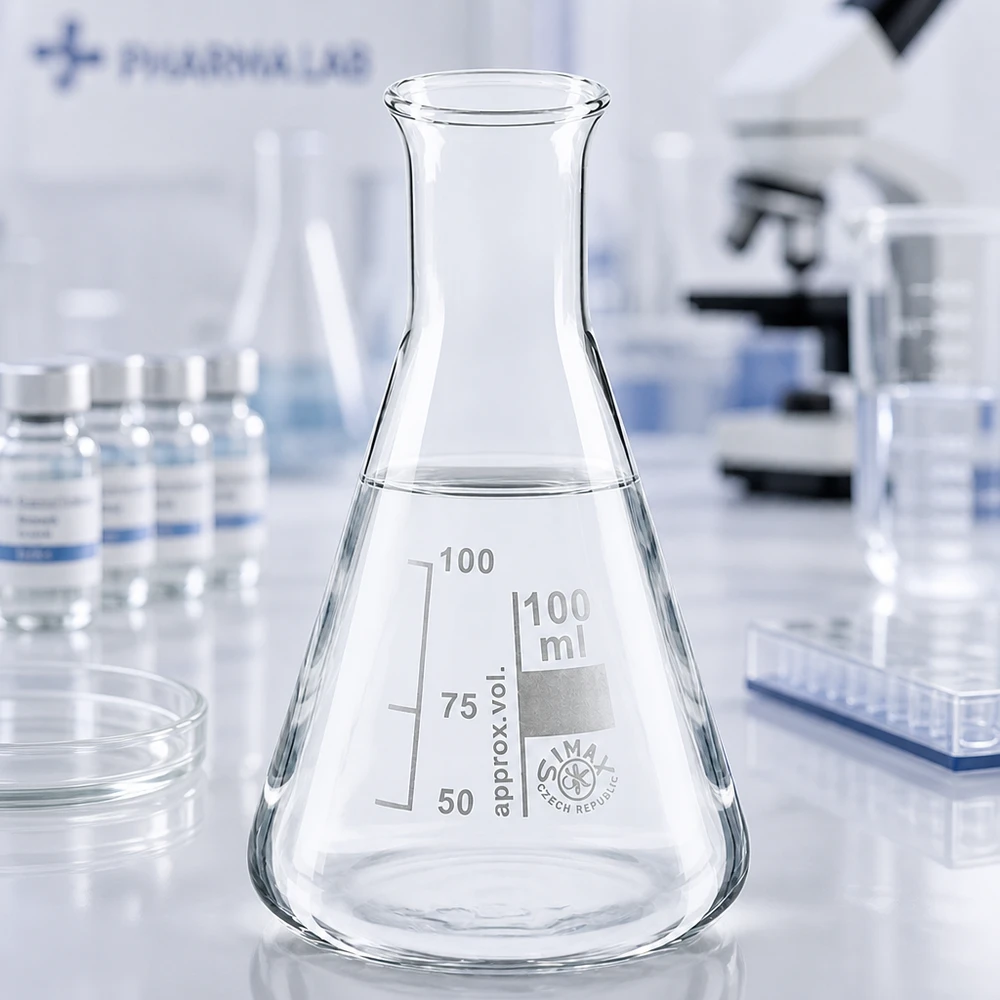 Erlenmeyerkolv 100ml smal hals Högkvalitativ 100 ml Erlenmeyerkolv av värmebeständigt glas med smal hals för vetenskap och forskning