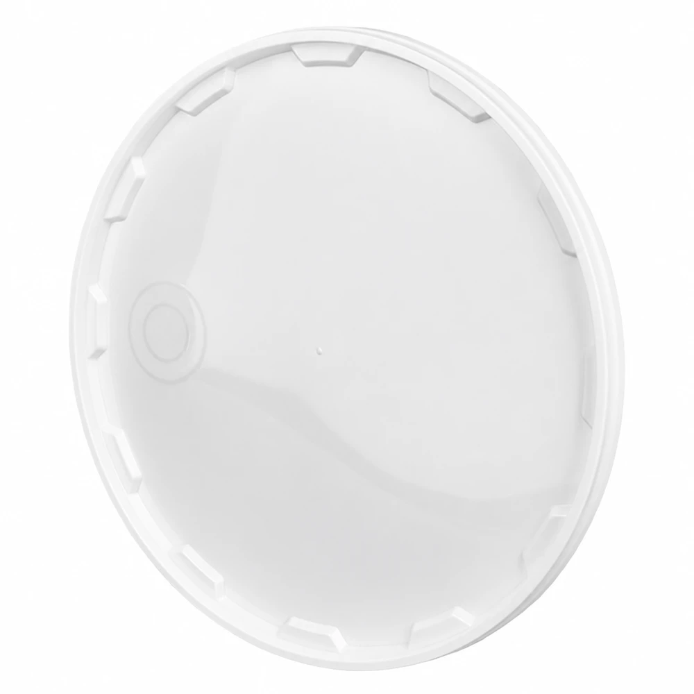 Lock vit, för 10,7L plasthink polypropylen Vitt plastlock till 10,7 liters PP-hink med säker snäppförslutning