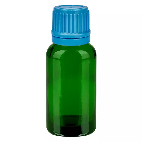 20 ml flaska 11mm skruvkork blå med sabotageskydd GreenLine UT18/20 20 ml flaska 11mm skruvkork blå med sabotageskydd GreenLine UT18/20