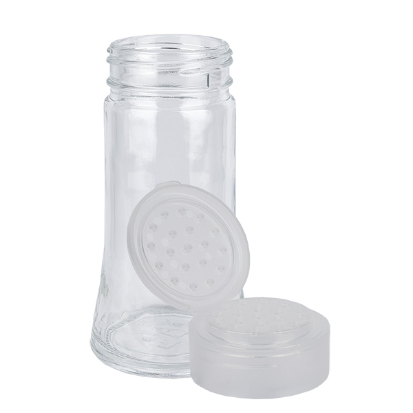 Salt- och kryddburk 95ml med shaker vit