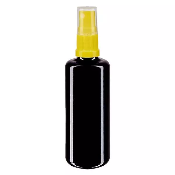 Apoteksflaska violett 50ml spraytopp gul Apoteksflaska violett 50ml spraytopp gul
