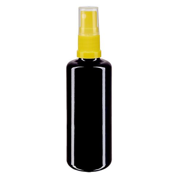 Apoteksflaska violett 50ml spraytopp gul Apoteksflaska violett 50ml spraytopp gul