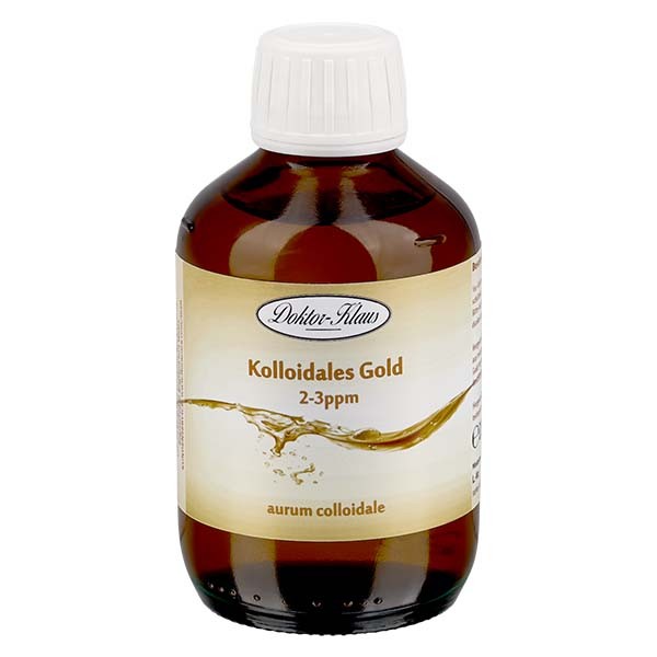 200 ml kolloidalt guld Doktor-Klaus, 2-3ppm, bärnstensfärgad glasflaska med säkerhetsförslutning