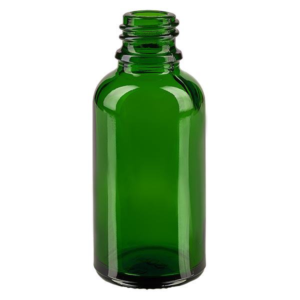 Droppflaska 10ml DIN 18 hällring grönt glas