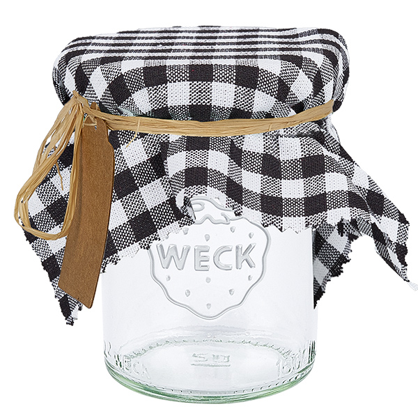 Material-servett, svart, rutig, 15 cm, kvadratisk