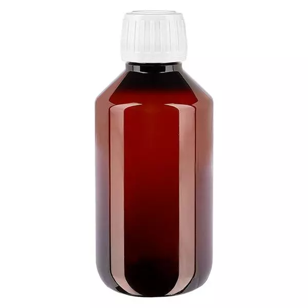 PET-flaska 200ml med vit standardkork PET-flaska 200ml med vit standardkork