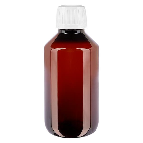 PET-flaska 200ml med vit standardkork PET-flaska 200ml med vit standardkork