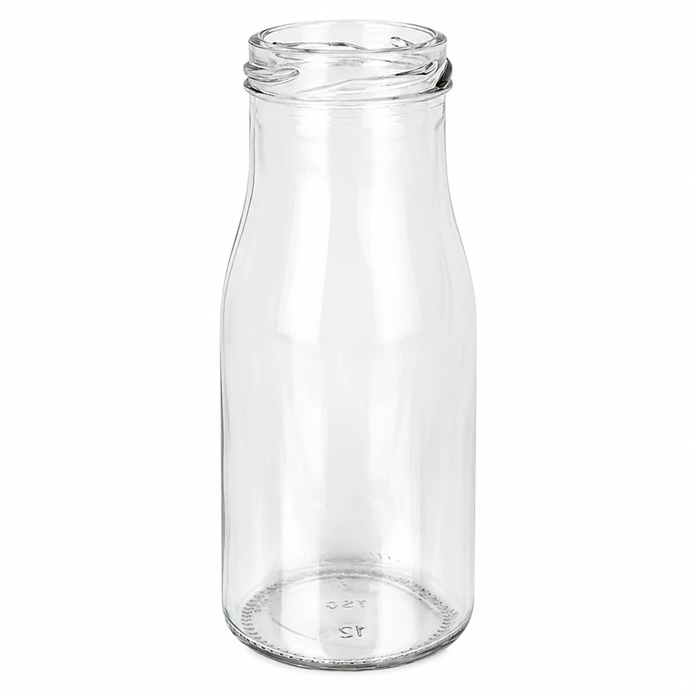 150 ml flaska utan lock (TO43) UNiTWIST UNiTWIST Bottle150 Glasflaska 150ml TO43-gänga transparent tom för matdrycker juice smoothie