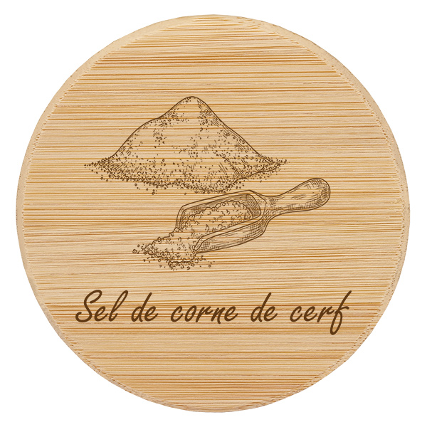 Couvercle en bois "Sel de corne de cerf" för WECK RR60 Couvercle en bois "Sel de corne de cerf" för WECK RR60
