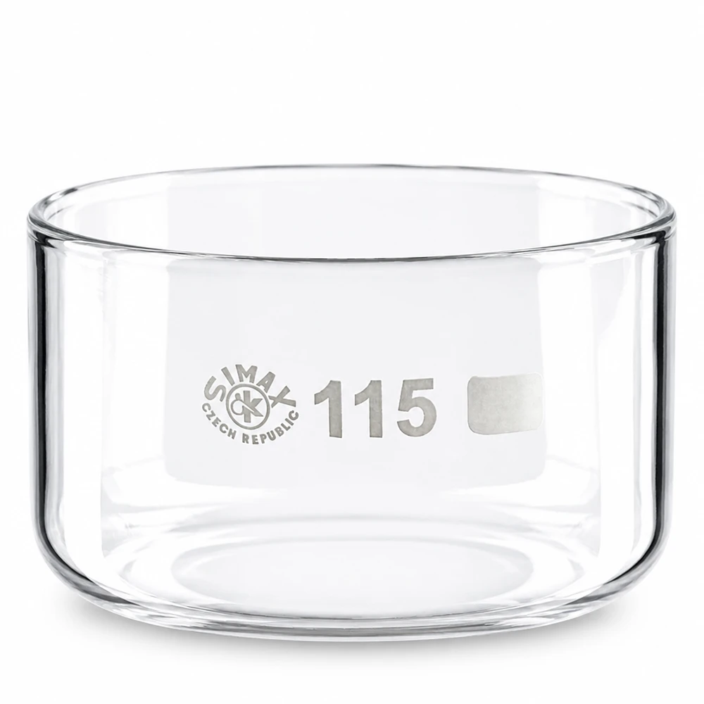 Kristalliseringsskål 500 ml av borosilikatglas utan utgjutning, diameter 115 mm från SIMAX