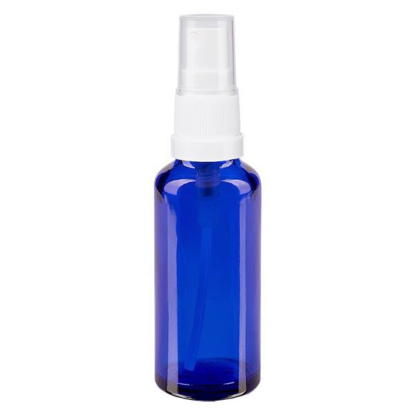 Apoteksflaska blå 30ml spraytopp vit Apoteksflaska blå 30ml spraytopp vit