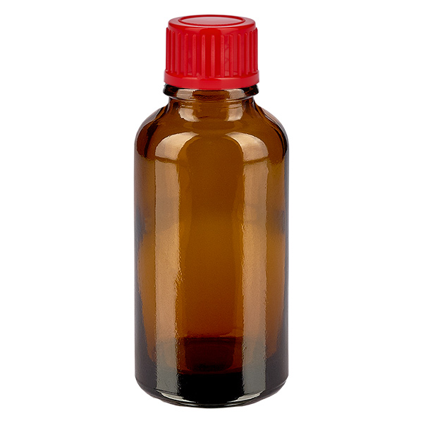 30ml flaska 11mm skruvkork röd standard BrownLine UT18/30