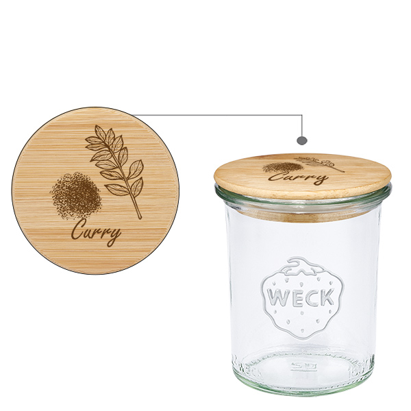 Trälock Curry med WECK-glas 160 ml Trälock Curry med WECK-glas 160 ml