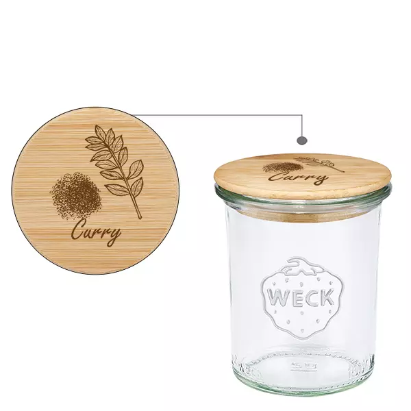 Trälock Curry med WECK-glas 160 ml Trälock Curry med WECK-glas 160 ml