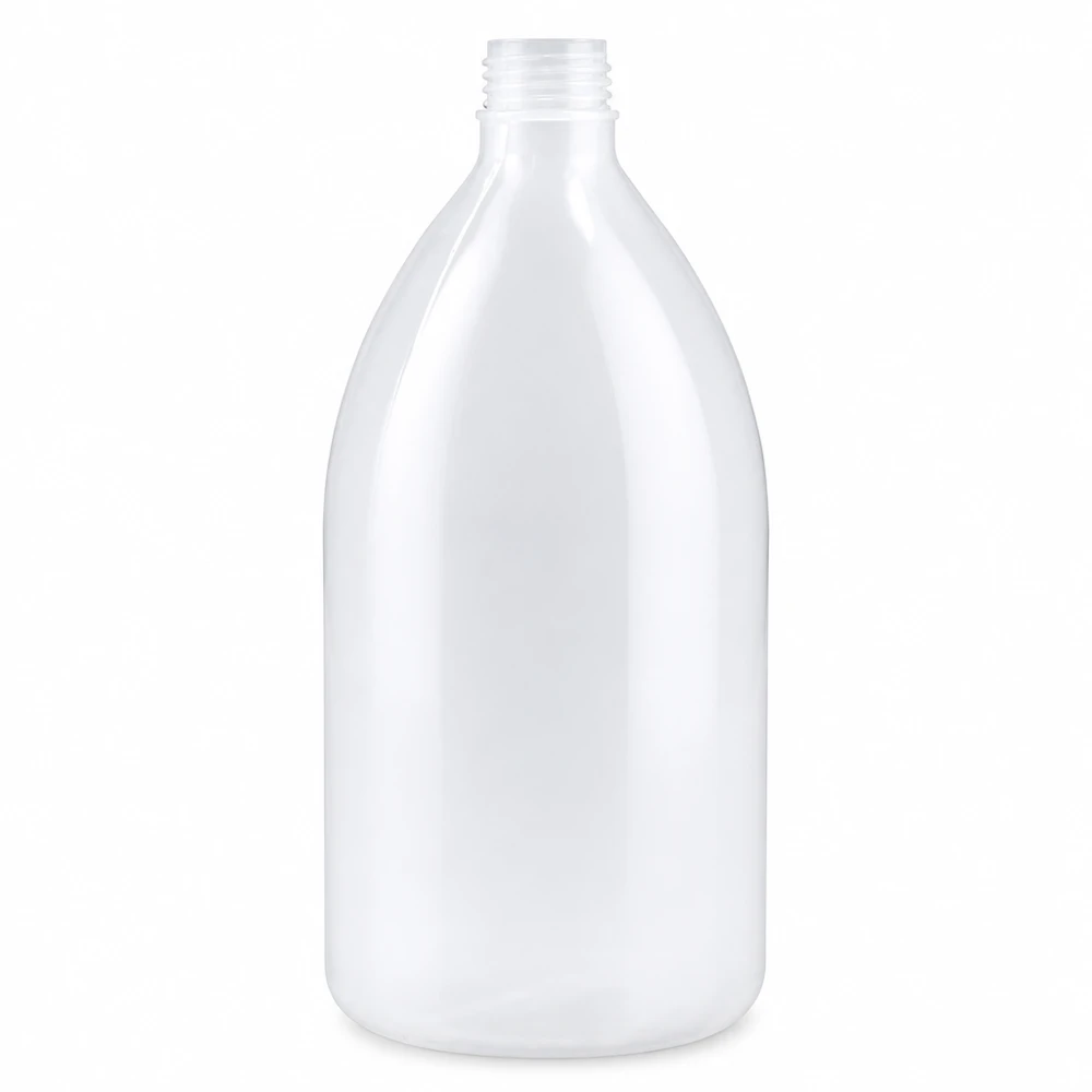 1000ml laboratorieflaska med smal hals utan lock 1000 ml laboratorieflaska med smal hals, tillverkad av transparent HDPE-plast, utan lock
