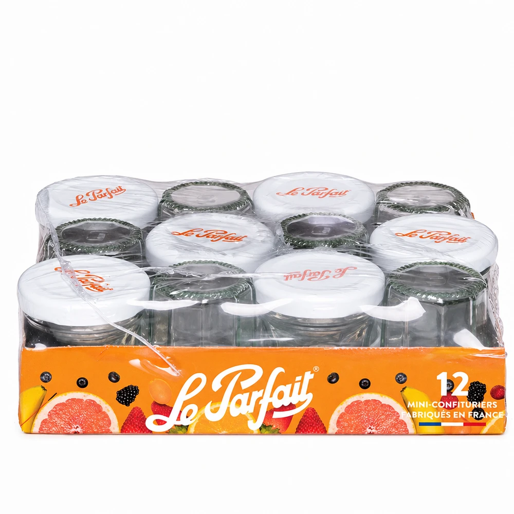 Le Parfait® Mini‑Jam 44 ml Ø48 mm burk Le Parfait mini syltburkar 44ml i set om 12 med skruvlock i försäljningsförpackning