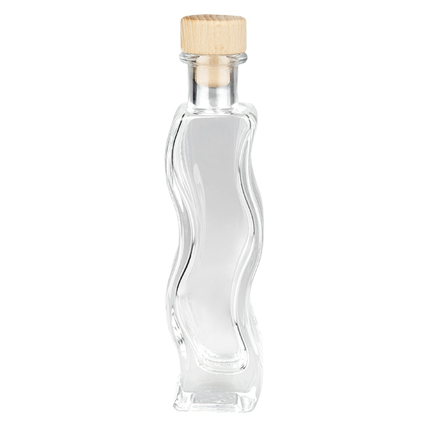 100 ml Glasflaska Melissa med kork med trähandtag UNiTWIST®