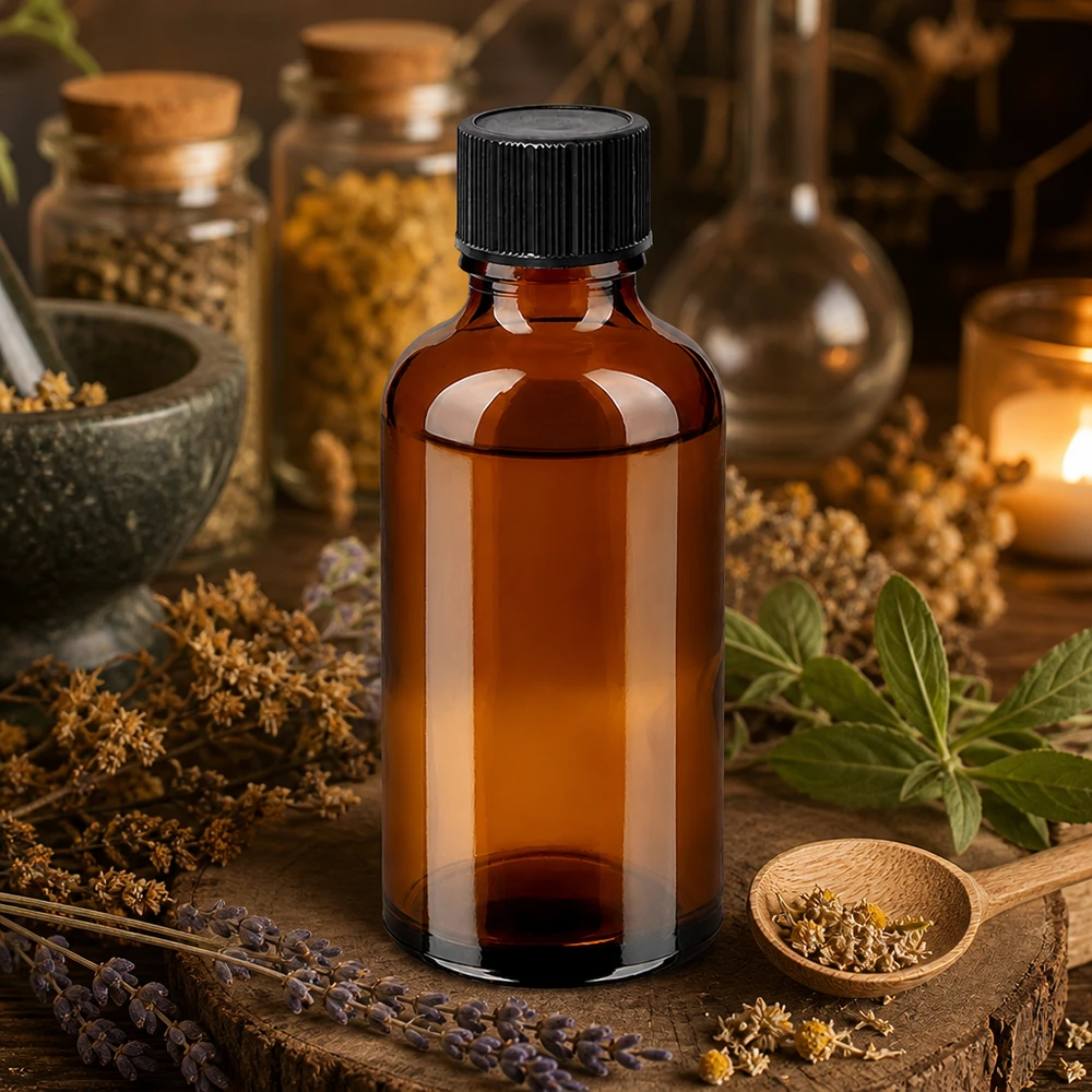 50ml Droppflaska 1mm svart standardförslutning BrownLine UT18/50 Högkvalitativ 50 ml droppflaska tillverkad av UV-skyddande bärnstensfärgat glas med exakt 1 mm öppning
