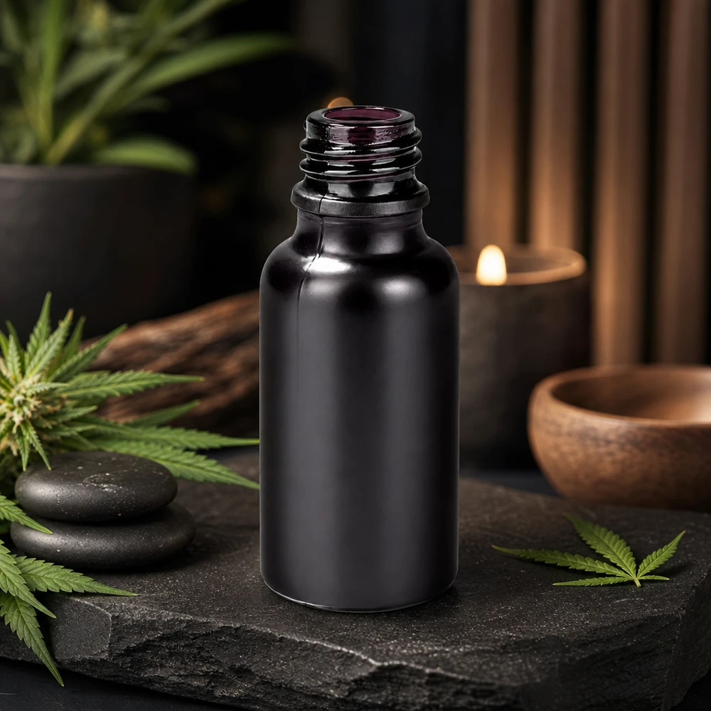 Premium apoteksflaska BlackLine 20ml av högkvalitativt svart glas för professionella tillämpningar