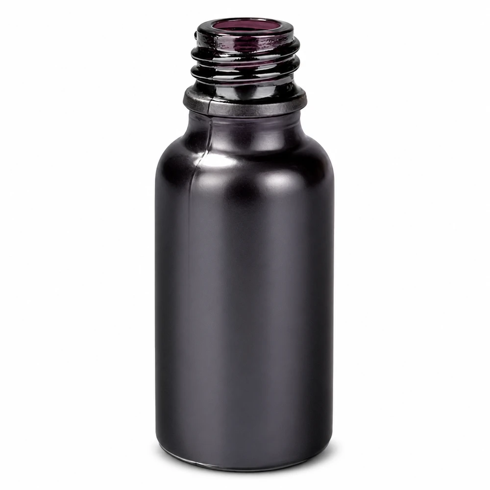 20ml apoteksflaska BlackLine UT18/20 UNiTWIST Svart 20 ml apoteksflaska i glas med UNiTWIST-lock för farmaceutiska tillämpningar