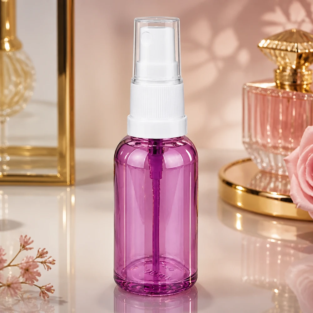 30ml sprayflaska vit/transparent Standard PurpleLine UT18/30 Elegant 30 ml sprayflaska i Purple Line-design för lyxiga skönhetsapplikationer