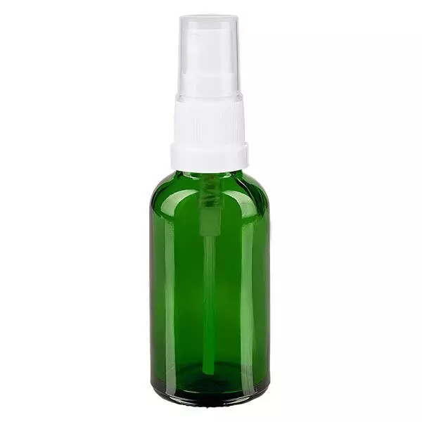 Apoteksflaska grön 30ml spraytillsats vit Apoteksflaska grön 30ml spraytillsats vit