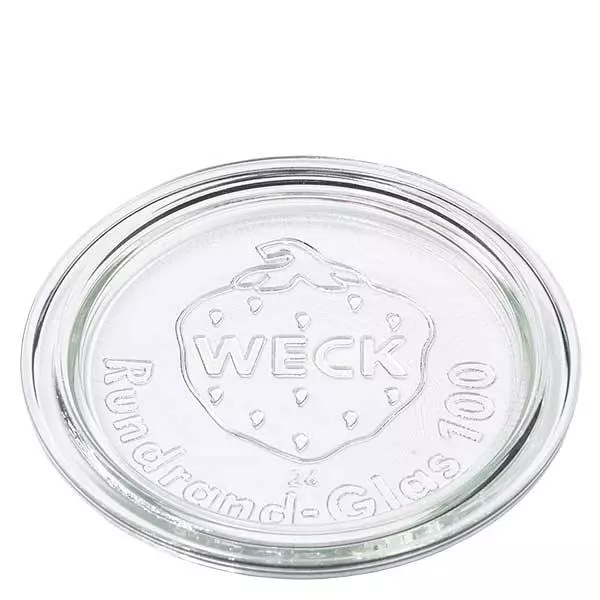 WECK glaslock RR100 runt transparent med präglad logotyp för konserveringsburkar och murarburkar
