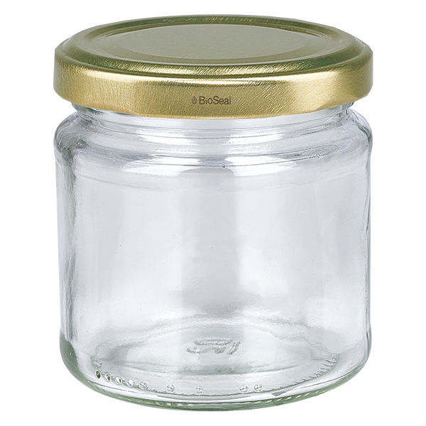 212 ml rund burk med UNiTWIST BioSeal-lock i guld