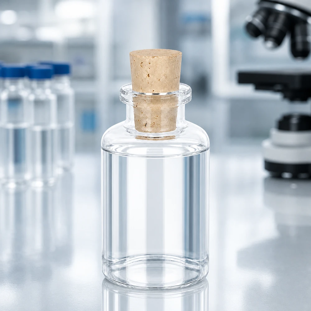 Klarglasflaska 30ml med kork 11/14mm Wiederverschließbare Klarglasflasche 30ml mit Naturkorken für Probenaufbewahrung und Laborgebrauch