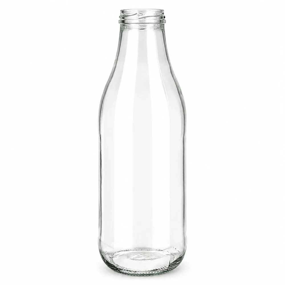 1000ml glasflaska utan lock (TO48) UNiTWIST 1000 ml glasflaska utan lock TO48 UNiTWIST transparent tom mjölkflaska dryckesflaska i klarglas