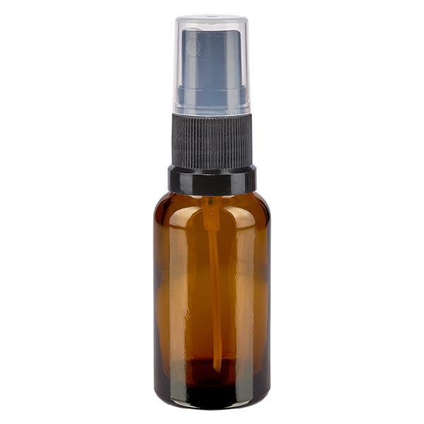Apoteksflaska brun 20ml spraylock svart Apoteksflaska brun 20ml spraylock svart