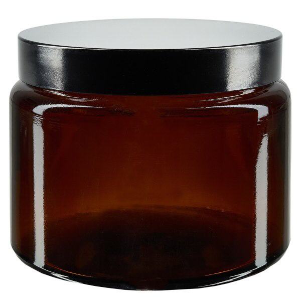 500ml glasburk. brun, med svart bakelitlock ApoGlas