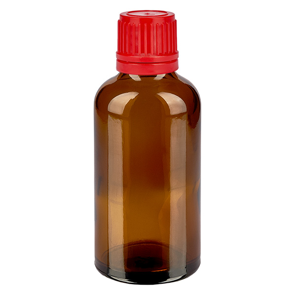 50 ml flaska 11mm skruvkork röd med säkerhetsförslutning BrownLine UT18/50