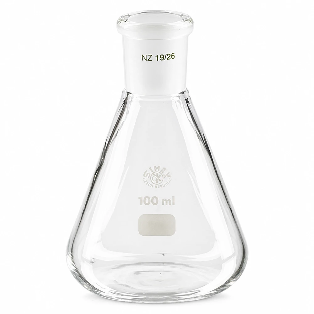 Erlenmeyerkolv 100ml med standardslipad fog (19/26)