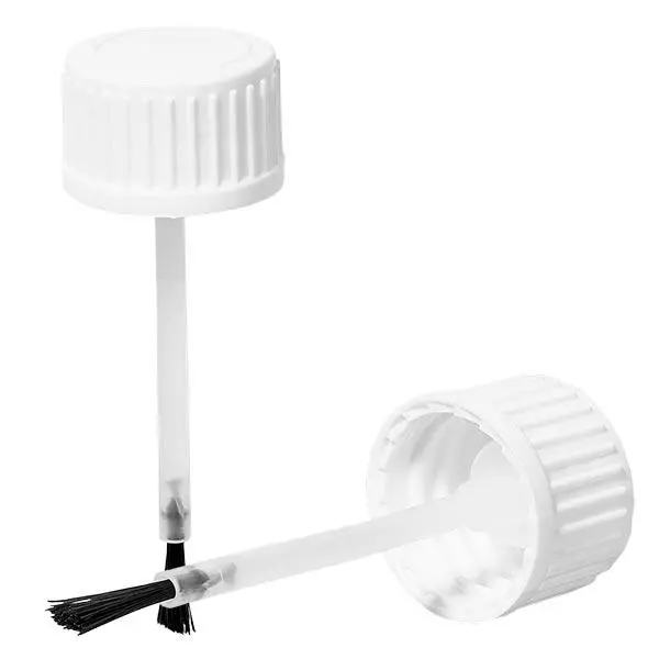 Skruvlock + borste för 20ml flaska vit 18mm