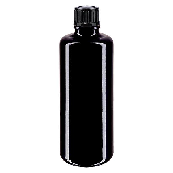 Apoteksflaska violett 100ml skruvkork svart standard