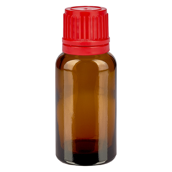 20 ml flaska 11mm skruvkork röd med säkerhetsförslutning BrownLine UT18/20