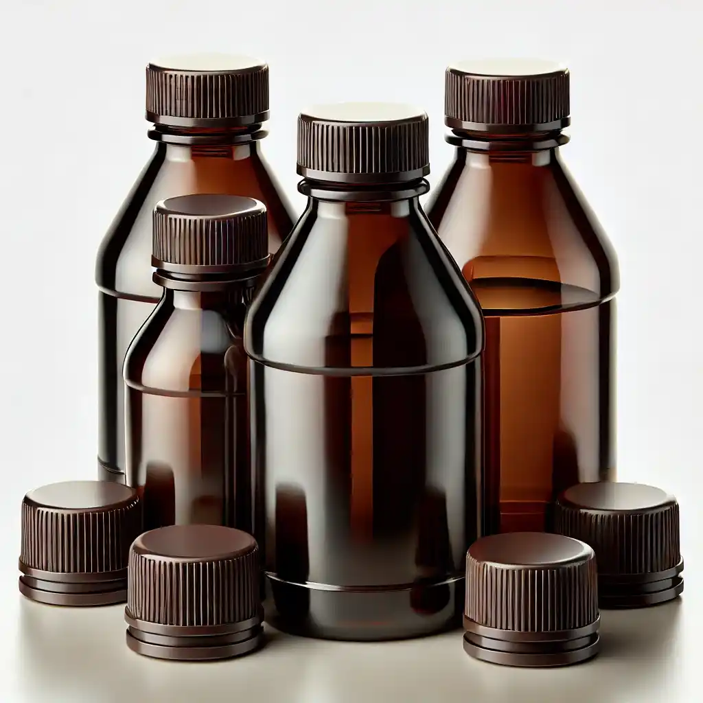 Braune PET-Medizinflaschen brauner Verschluss