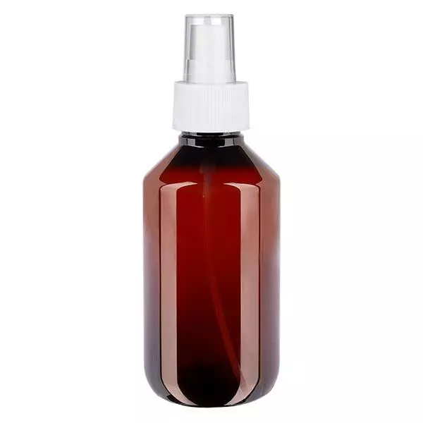 PET-flaska 200ml med atomiserare vit