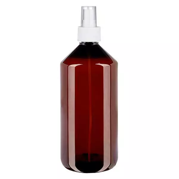 PET-flaska 1000ml med atomiser vit